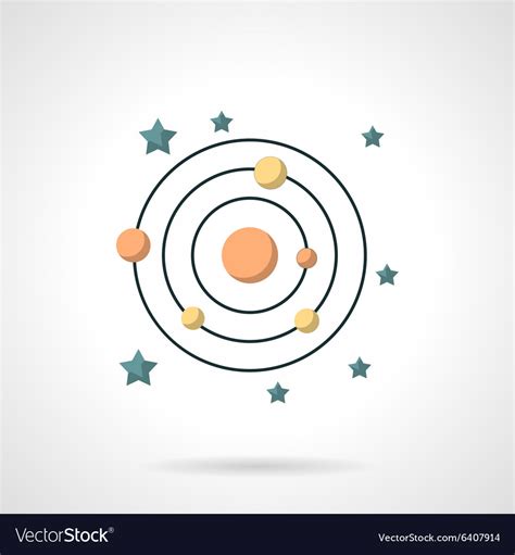 Symbols of solar system flat color icon Royalty Free Vector