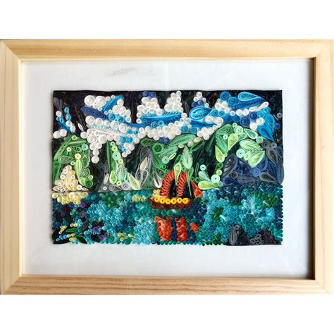 Paper Quilling Art Landscape Handmade Unique At Monkeydragonpaper