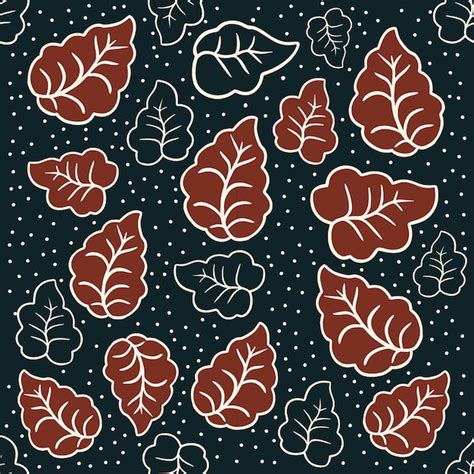 Premium Vector Leaf Batik Traditional Seamless Pattern