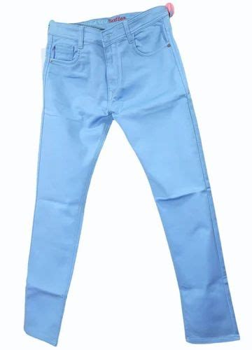 Plain Men Sky Blue Cotton Jeans Regular Fit At ₹ 620piece In Patna