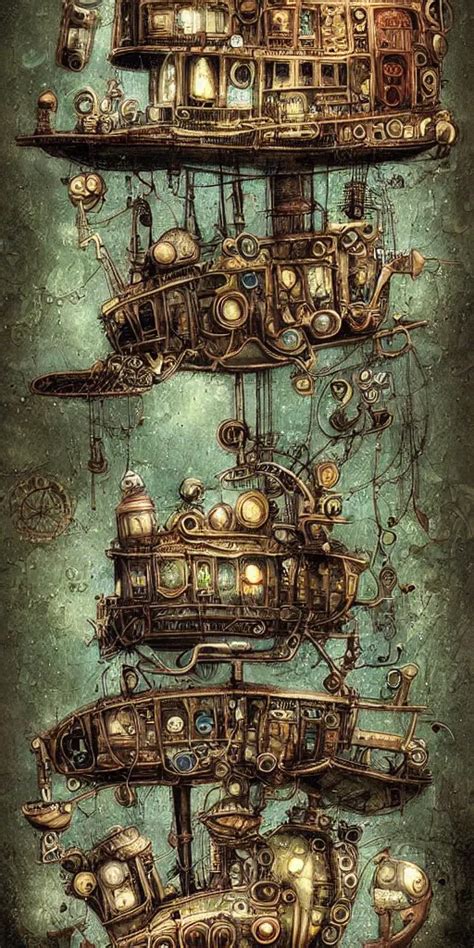 A Detailed Digital Painting Of An Organic Steampunk Stable Diffusion