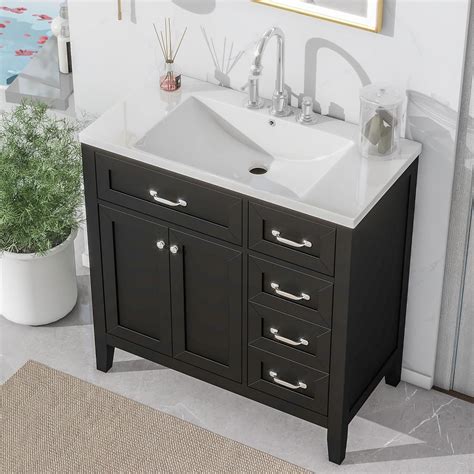 Amazon Lumisol Bathroom Vanity With Sink Combo Set Solid Wood