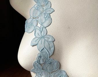 Teal Lace Embroidered Leaves Lace For Lingerie Garments Costumes Cl Etsy