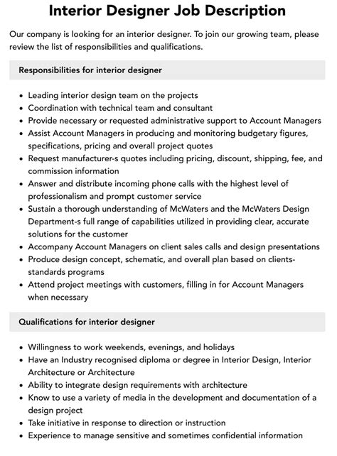 Interior Design Job Roles And Responsibilities Psoriasisguru