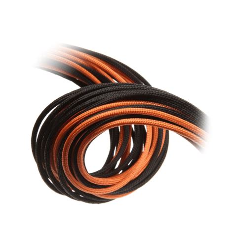 Kit Extension De Cables Sleeved Para Fuente De Poder Negro Naranja