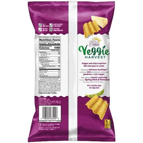 Sun Chips Veggie Harvest Parmesan Herb Flavored Whole Grain Snacks 7