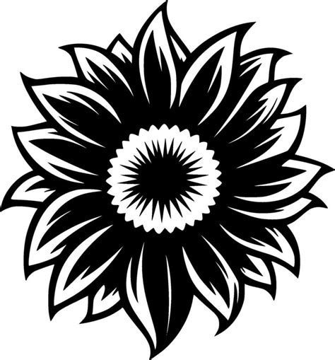 Sunflower Black And White Isolated Icon Vector Illustration 34801428 Vector Art At Vecteezy