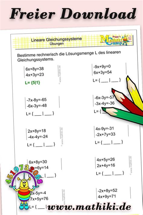 Lineare Gleichungssysteme II Klasse 9 10 Mathiki De Gleichung