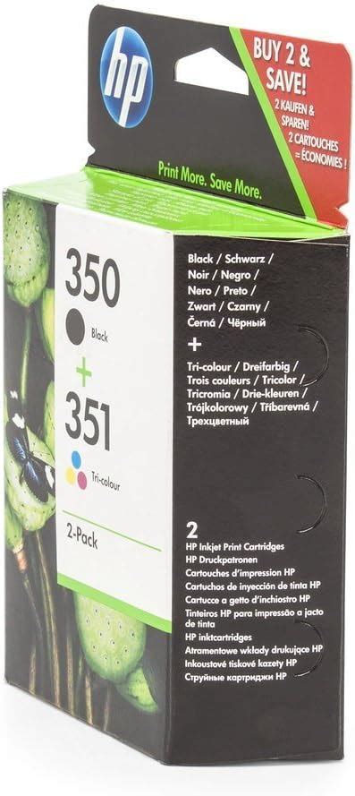 HP SD412EE 350/351 Original Ink Cartridges, Black and Tri-color ...