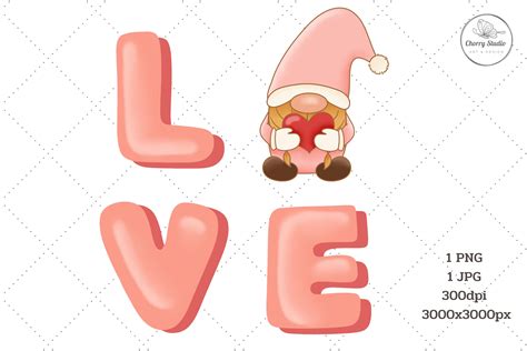 Cute Gnome Valentines Sublimation Graphic By Chorry Studio Creative