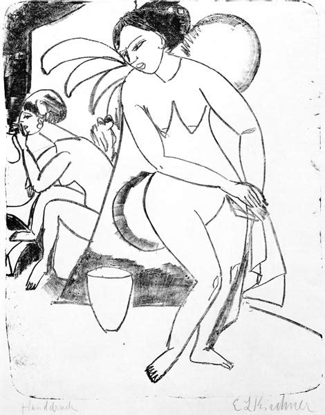 Femme Nue Dans Le Studio Ernst Ludwig Kirchner En Reproduction