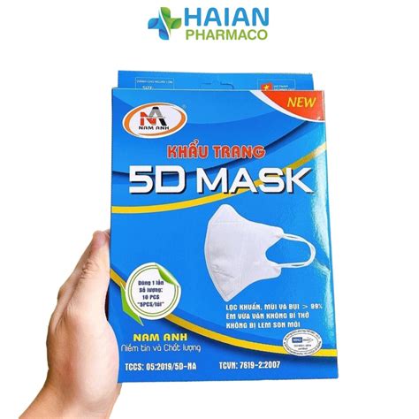 Khẩu trang y tế 5D MASK Quai Thun kháng khuẩn Famapro Nam Anh Hộp