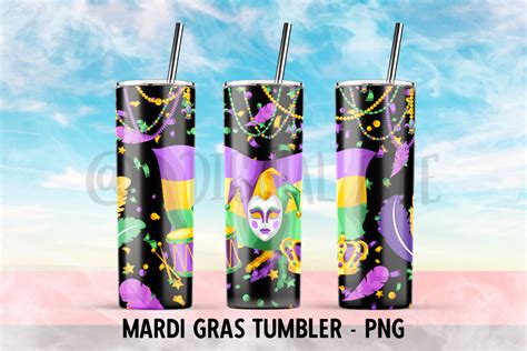 Mardi Gras Tumbler Oz Tumbler Wrap Png Graphic By Adf Design