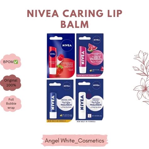 Jual ORIGINAL 100 NIVEA CARING LIP BALM 4 8 GR Shopee Indonesia