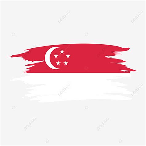 Diseños Estilizados Tales Como Pincel Pintado Singapur Bandera PNG