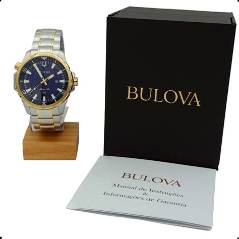 Relógio Bulova Masculino Marine Star 98B384 Gold Silver