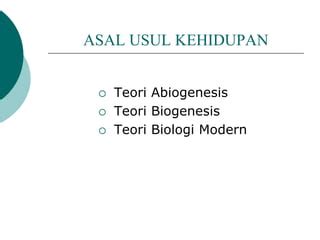 Asal Usul Kehidupan PPT