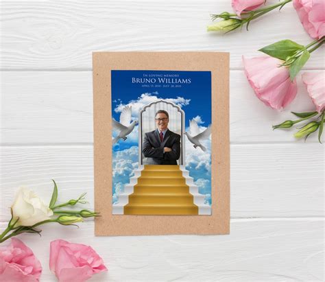 Editable Stairway To Heaven Funeral Program Template With Free Etsy