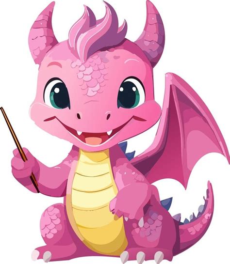 Cute Pink Dragon Premium Ai Generated Vector