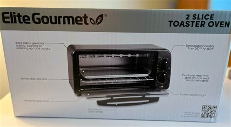 Elite Gourmet 2 Slice Countertoptoaster Oven Model Eto236 Black New In Box Ebay