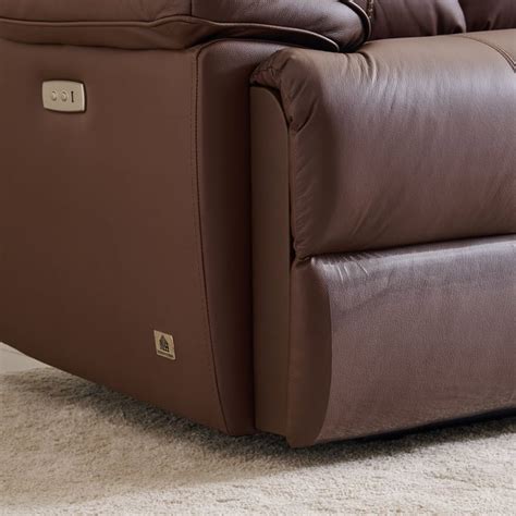 Buy Torino Half Leather Seater Electric Recliner Set Brown From