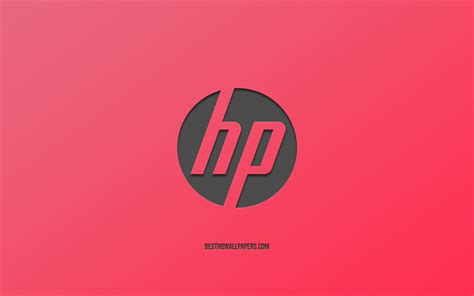 Download wallpapers Hewlett-Packard, logo, pink background, stylish art, HP logo for desktop ...