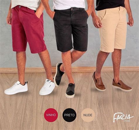 KIT 3 BERMUDAS SARJA BRIM MASCULINA PREMIUM FRETE GRÁTIS Bermudas em