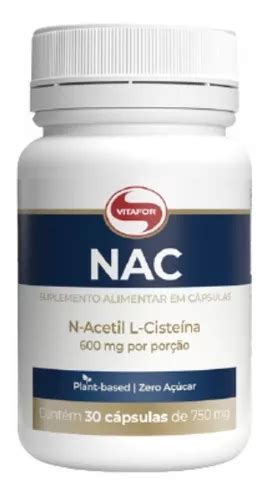 Kit 2x Nac N acetil E L cisteína Vitafor 30 Cápsulas Frete grátis