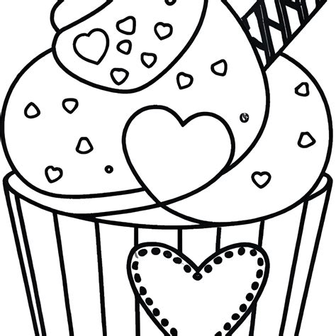 Dibujo De Cupcakes En Blanco Y Negro