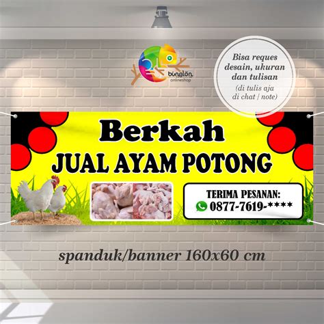 Jual Spanduk Banner 160x60 Cm Spanduk Jual Ayam Potong Spanduk Jual