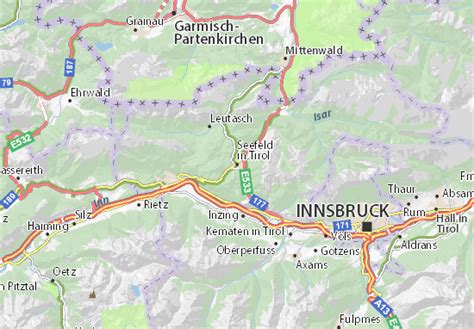 Kaart Michelin Seefeld In Tirol Plattegrond Seefeld In Tirol