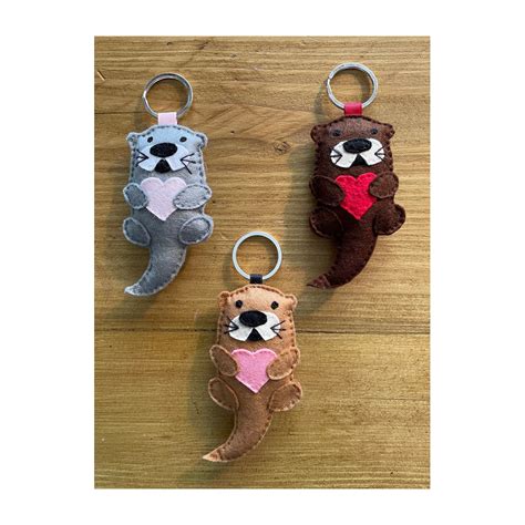 Otter Felt Keyring Handmade Keyring Etsy Uk