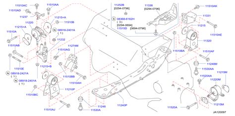 Nissan Maxima Engine Mount Crossmember Bolt U Mossy