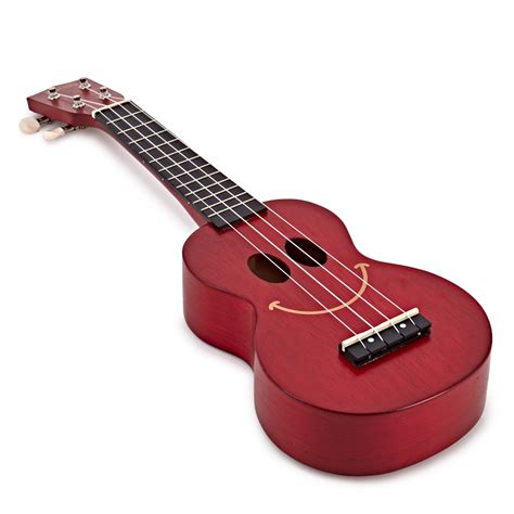 Mahalo Kahiko Soprano Ukulele Smile Transparent Red Gear Music