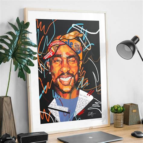 Tupac Shakur Art Print Poster Office Home Decor Hip Hop Etsy