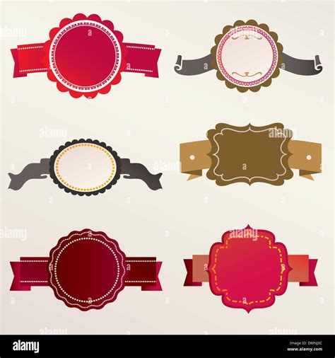 Set Of Retro Ribbons And Labels Vector Illustration Stock Vector Image