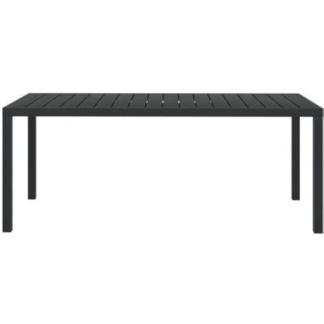 Table De Jardin Noir X X Cm Aluminium Et Wpc The Living Store