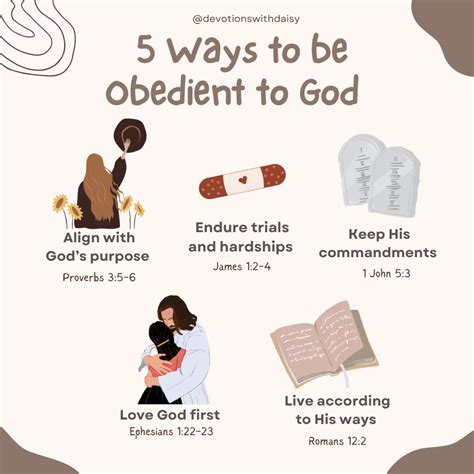 5 Ways To Be Obedient To God Bible Verses Quotes Inspirational