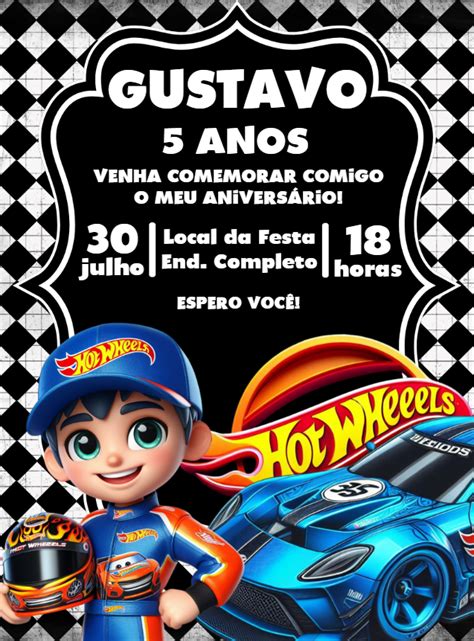 Convite Aniversário Hot Wheels Aniversário hot wheels Aniversario Convites de aniversário online