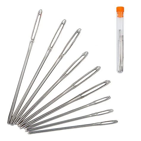 9pcs/lot Stainless Steel Blunt nosed Cross stitch Needles Sewing Woolen ...