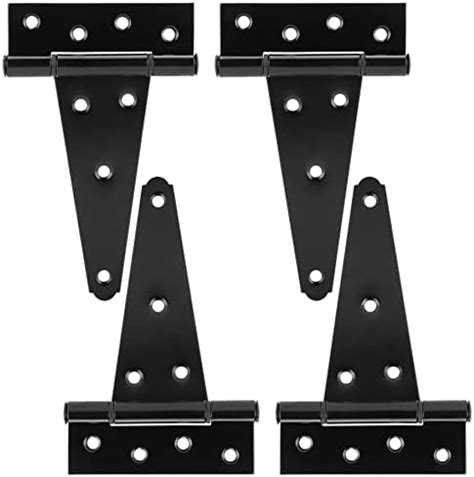 VKQ 12 Inch T Strap Heavy Duty Shed Door Hinges Gate Strap Hinges Black