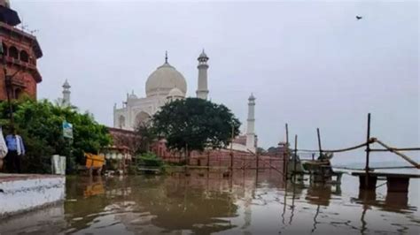 Yamuna Flood Waters Touch Taj Mahal Wall First Time In 45 Years