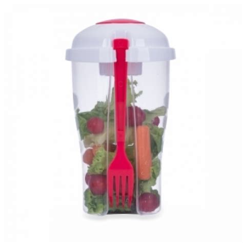 Brinde Copo Salada 850ml Garfo E Suporte Para Molho