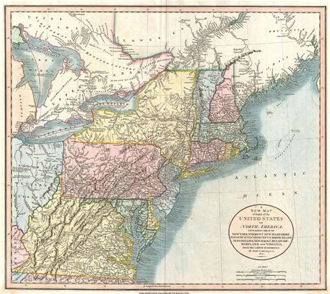 Vintage Map Of New England Drawing By Cartographyassociates Fine Art