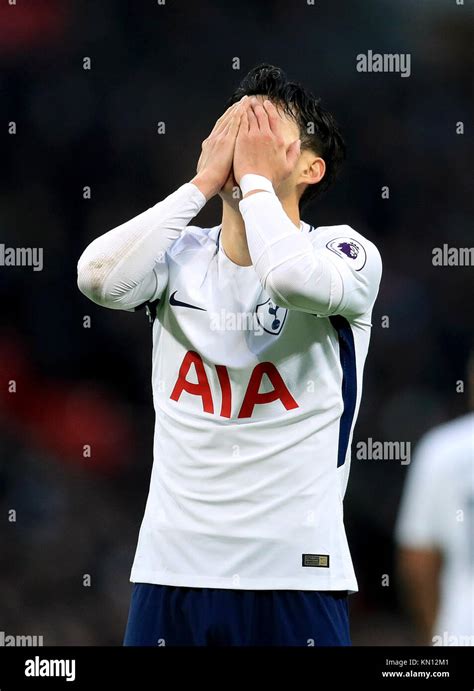 Tottenham Hotspur's Son Heung-Min reacts during the Premier League ...