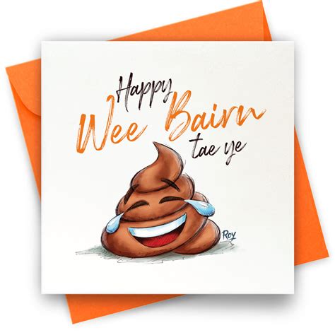 Wee Bairn Poo Emoji: Greeting Card – Roy Anstey Design