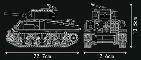 Americk St Edn Tank M Sherman R C Mould King Military