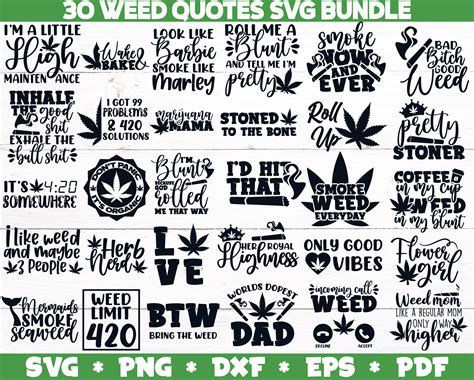 Weed Quotes SVG Bundle Weed SVG Bundle Weed Lover SVGs | Etsy