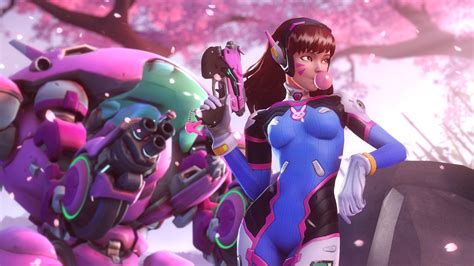 Female Anime Character Holding Gun Illustration Overwatch Video Games