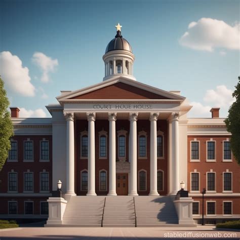 Cartoon Depiction Of Court House Stable Diffusion Online